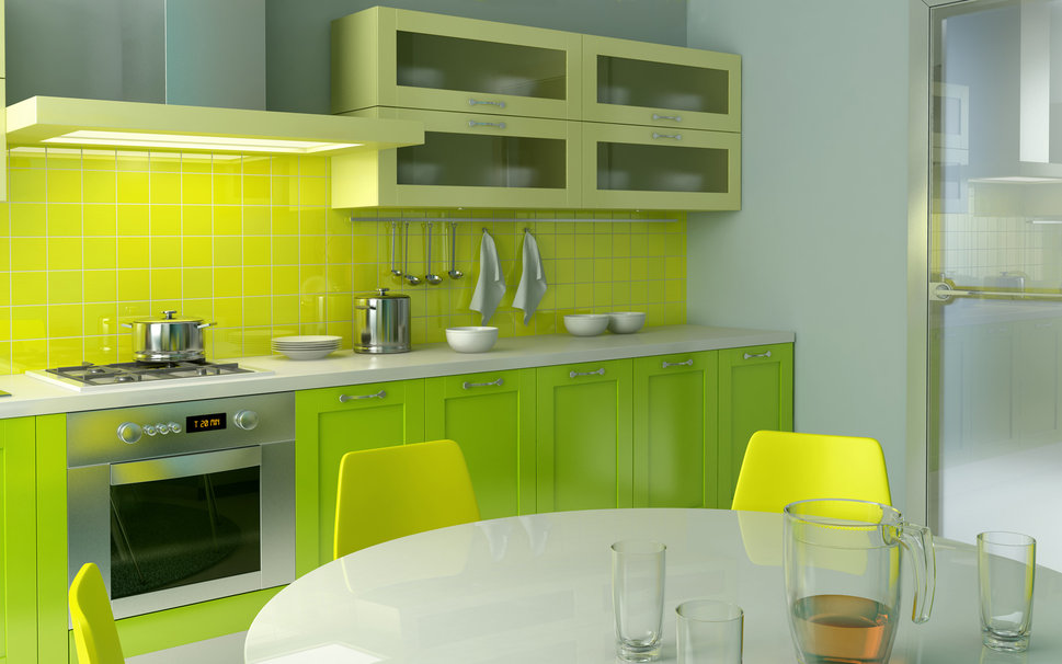 Cozinha verde limão