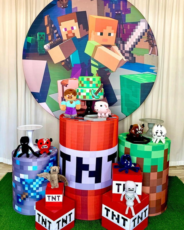 Painel de Festa Cenário Minecraft