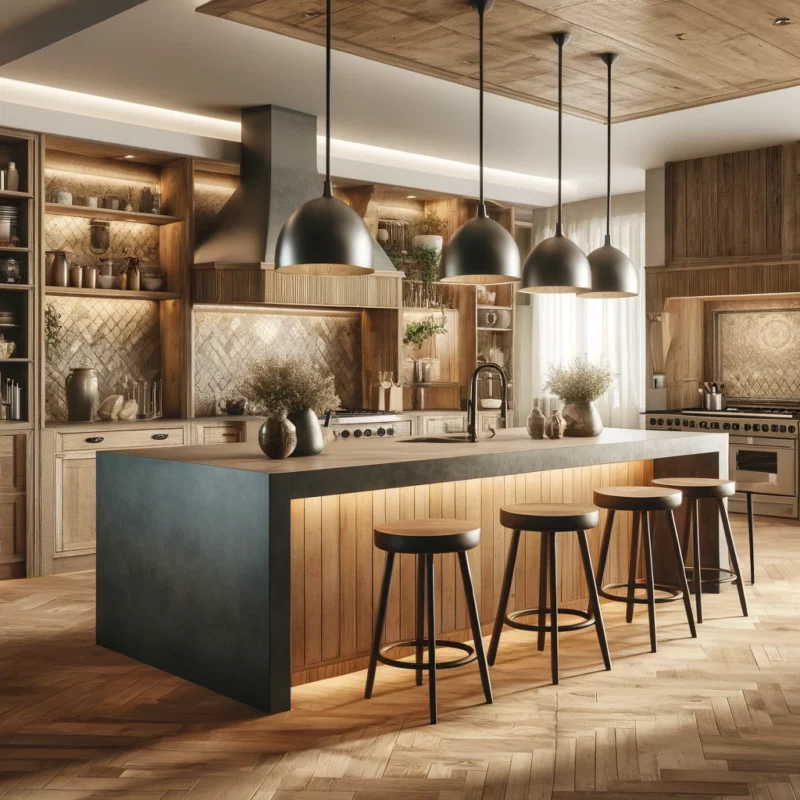 Elegância Rústica Moderna em Design de Interiores