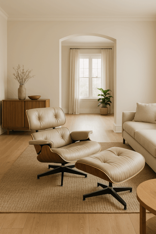 Cores atemporais com a poltrona Charles Eames