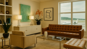 sofás design em ambiente corporativo de alto padrão