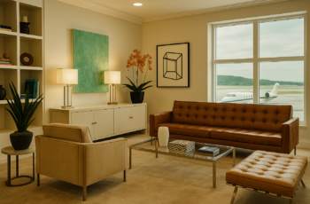 sofás design em ambiente corporativo de alto padrão