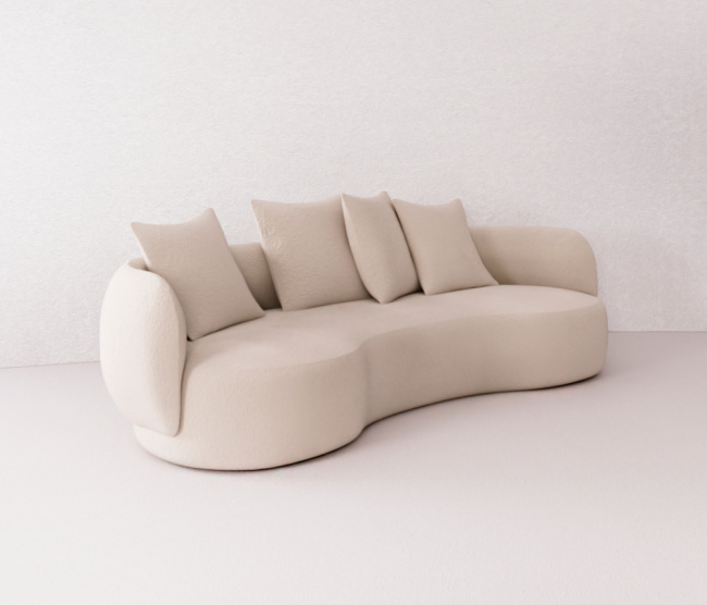 sofá moderno para living com design clean e proporções equilibradas