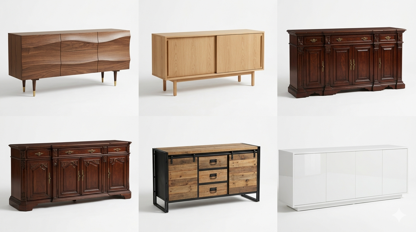 Diferentes estilos de aparador de sala