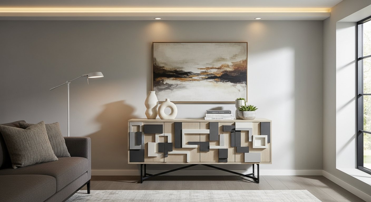 Aparador contemporâneo com pés metálicos