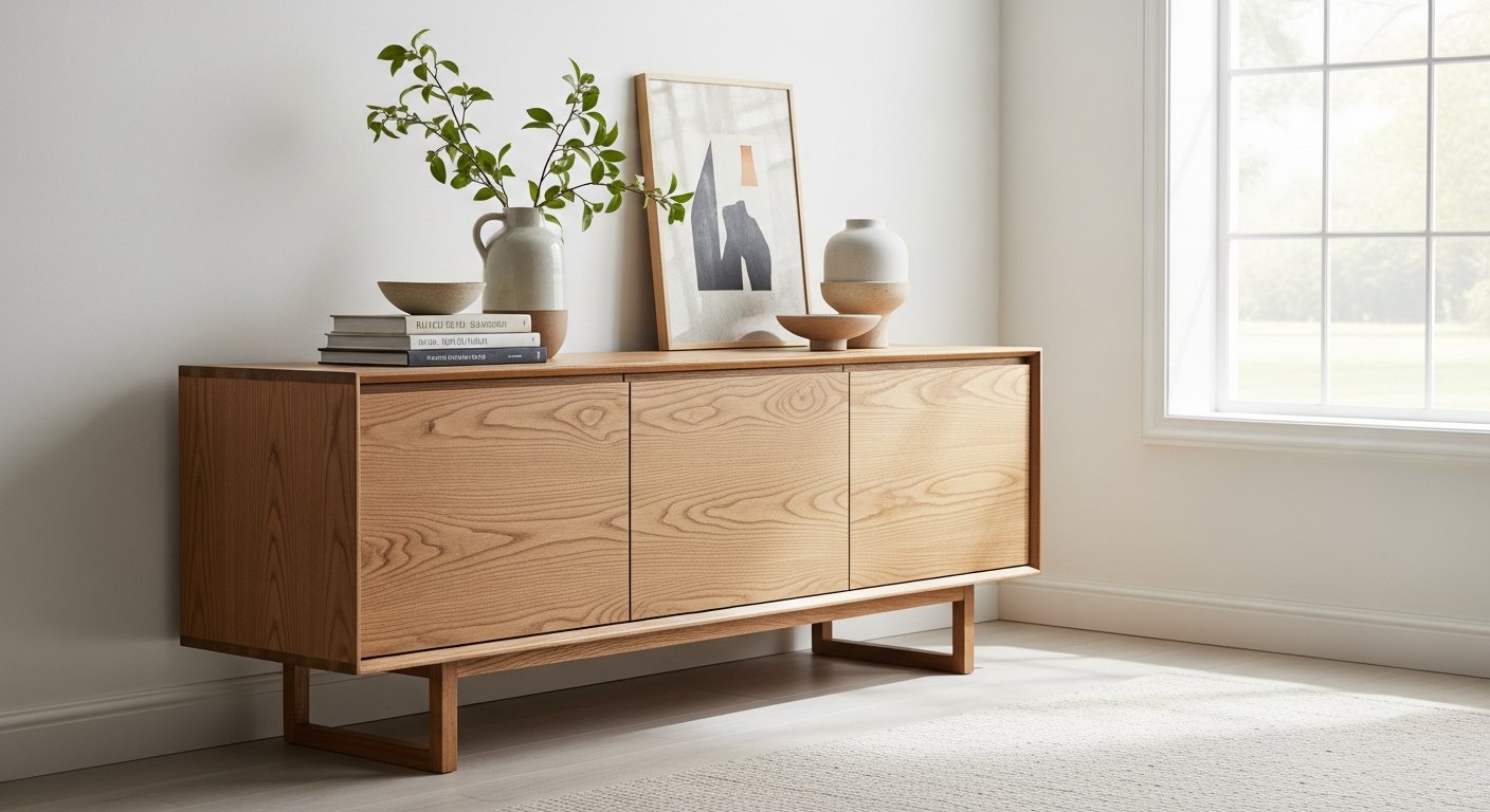 Aparador sustentável em madeira certificada