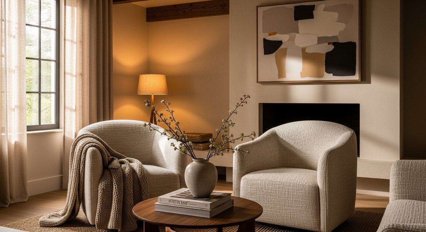 Poltronas de design em decoração de sala elegante