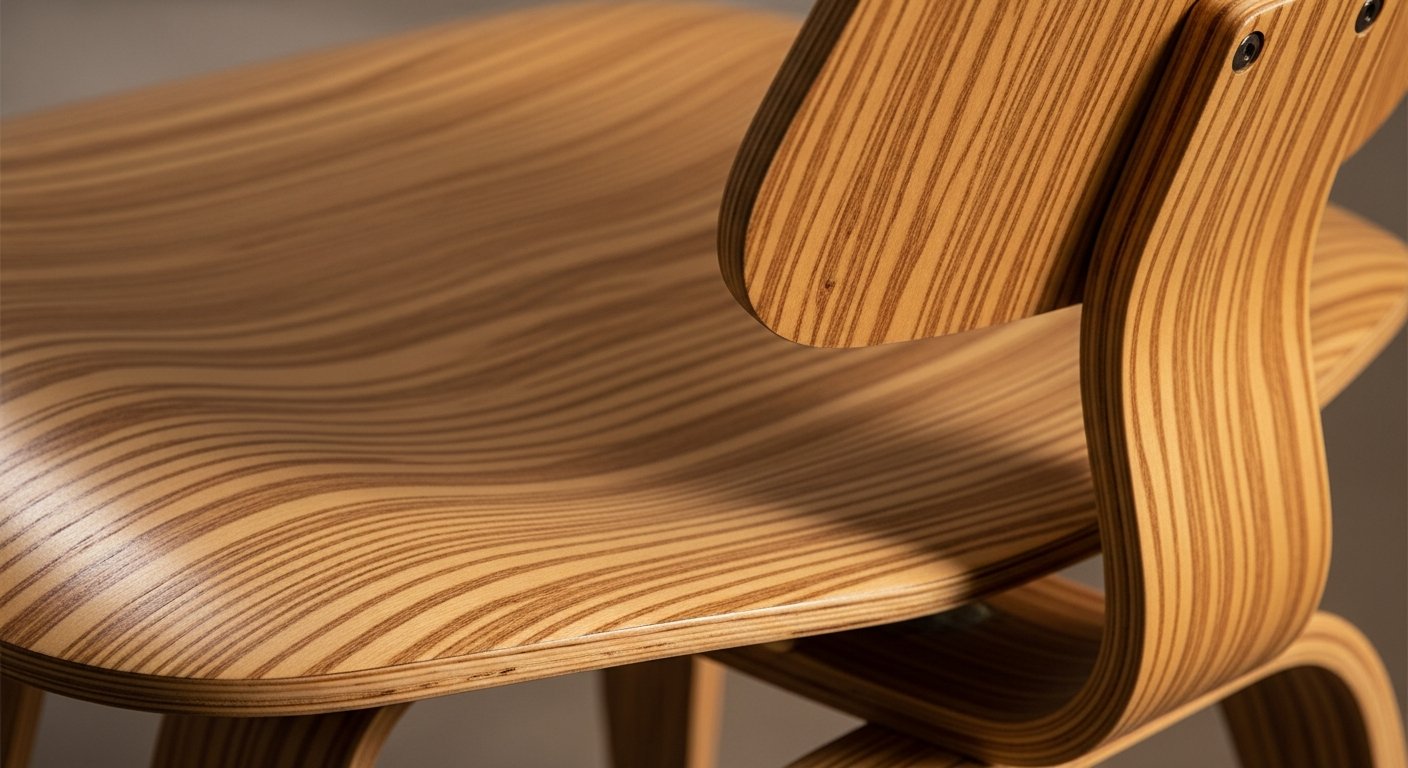 Detalhes da madeira moldada em cadeira de design clássico