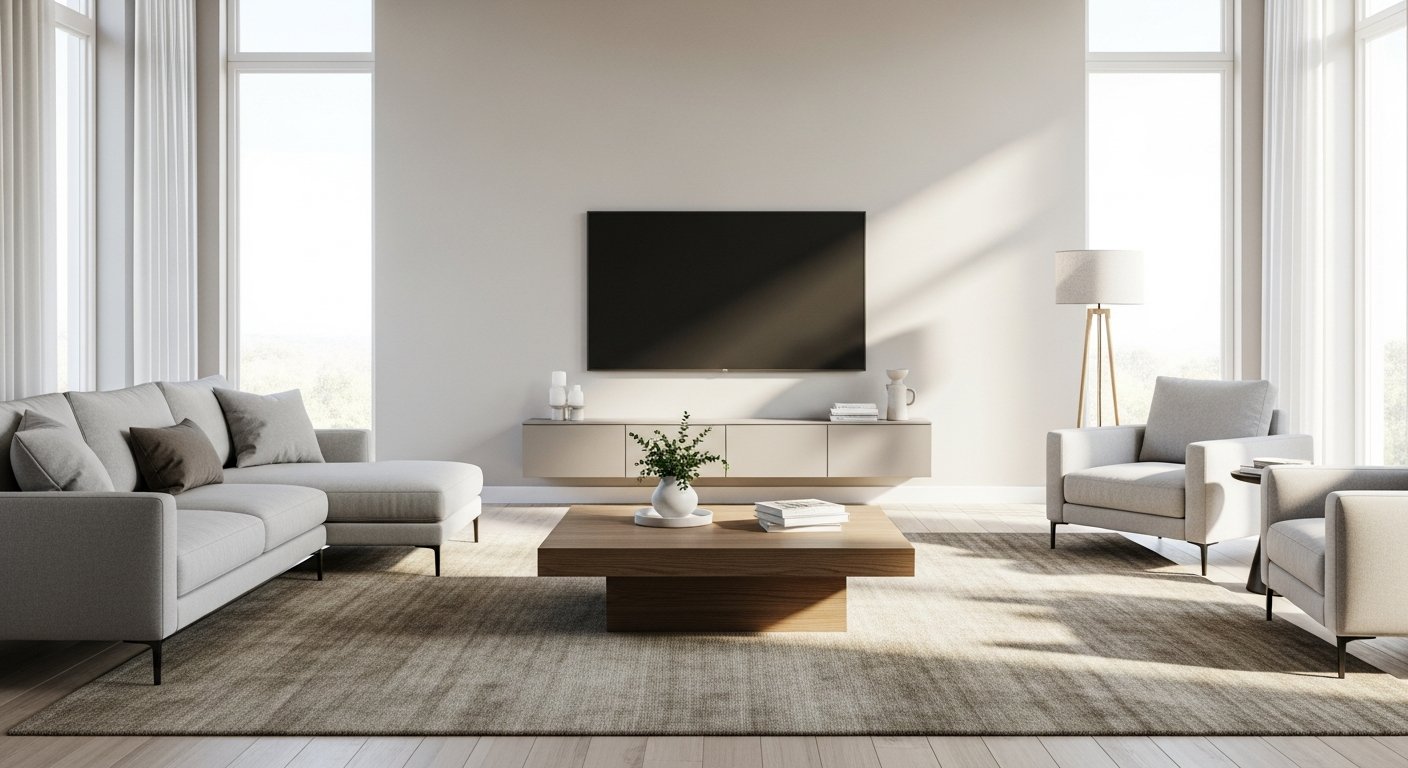 Sala com mesa de centro bem proporcionada