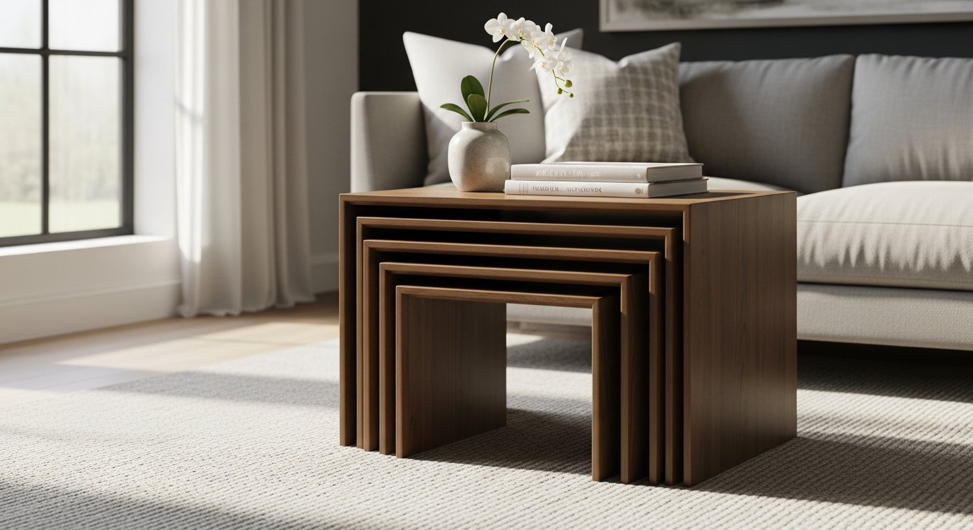 Conjunto de mesas de centro sobrepostas