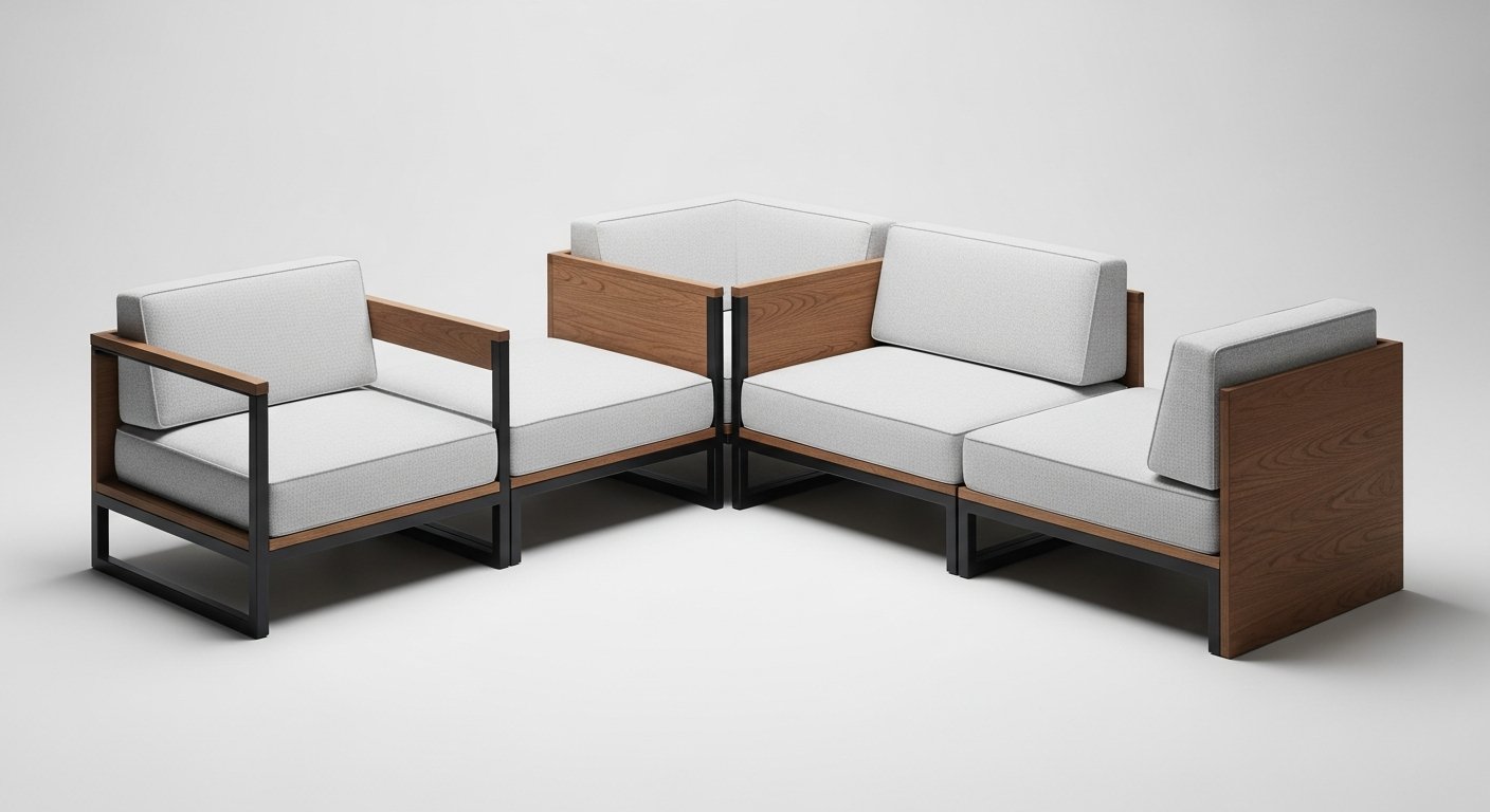 Sistema de cadeiras modulares design brasileiro