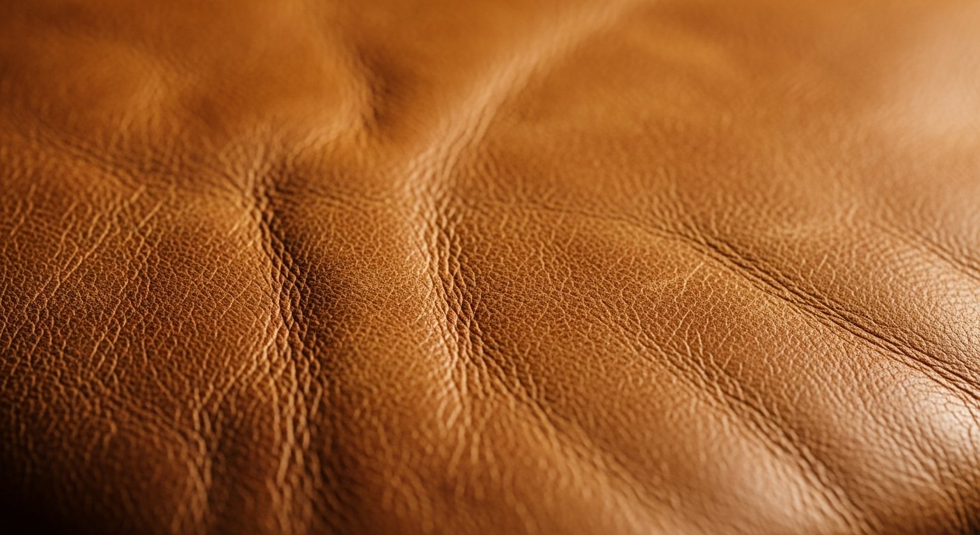Detalhe da textura natural do couro genuíno