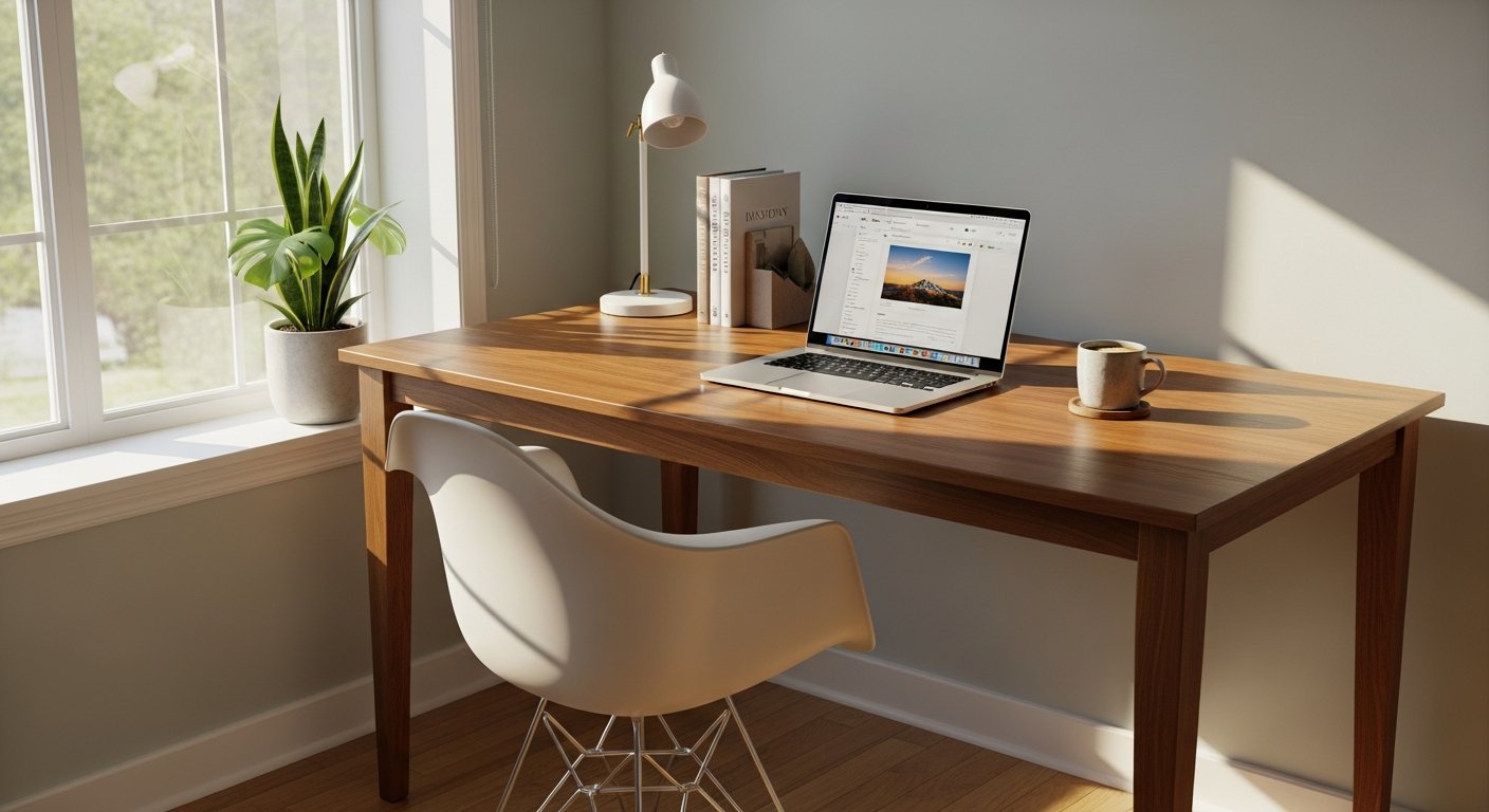 Home office moderno com cadeira Eames Eiffel