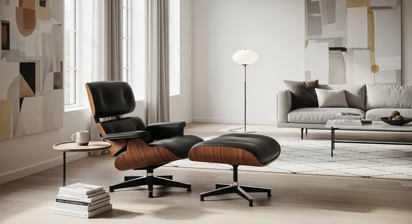 Cadeira eames estofada em ambiente moderno e sofisticado