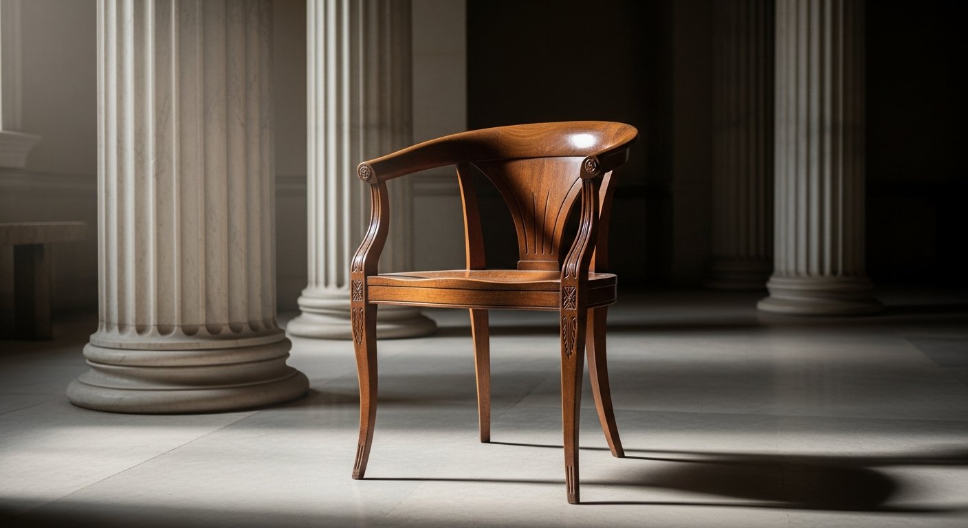 Cadeira klismos grega com linhas elegantes