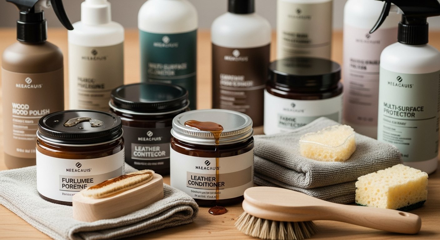 Produtos de limpeza específicos para móveis premium
