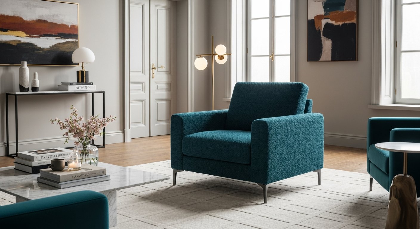 Ambiente elegante com poltrona cama de design