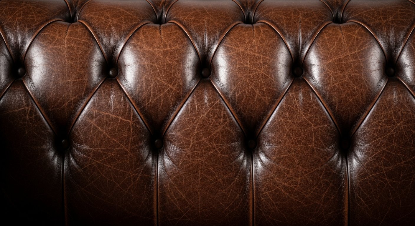 Detalhe do capitonê característico da poltrona chesterfield