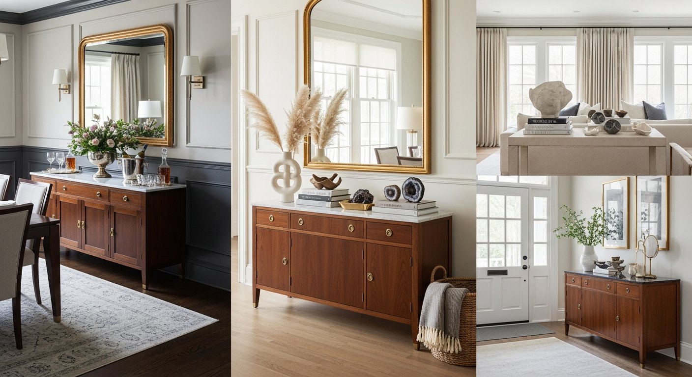 Aparador buffet em diferentes ambientes residenciais