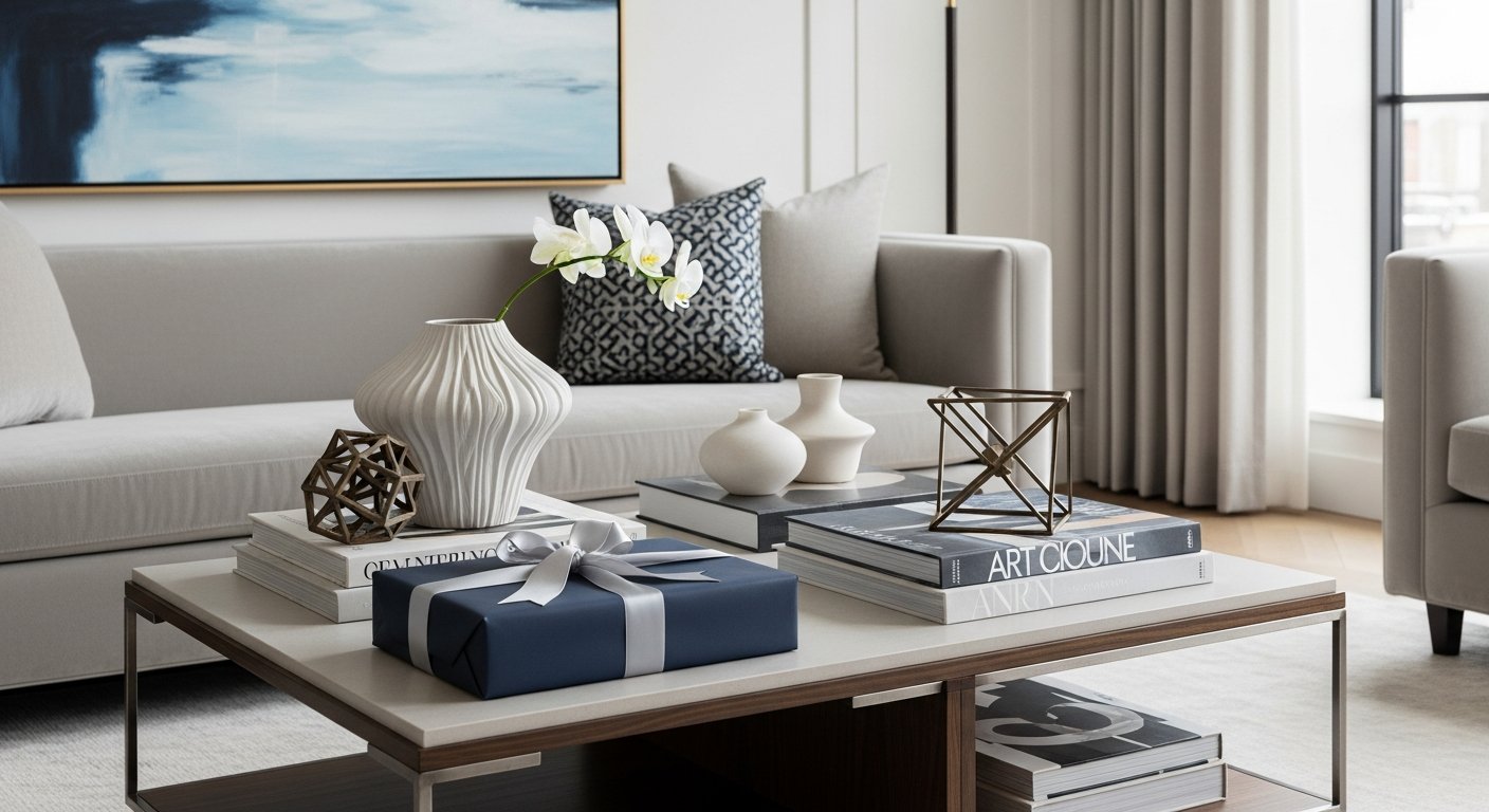 Presentes de natal com design sofisticado em ambiente elegante