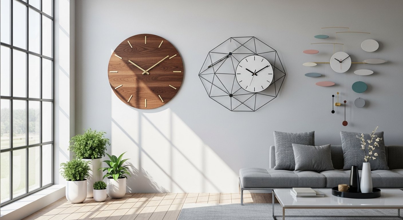 Relógios de parede com design criativo em decoração moderna