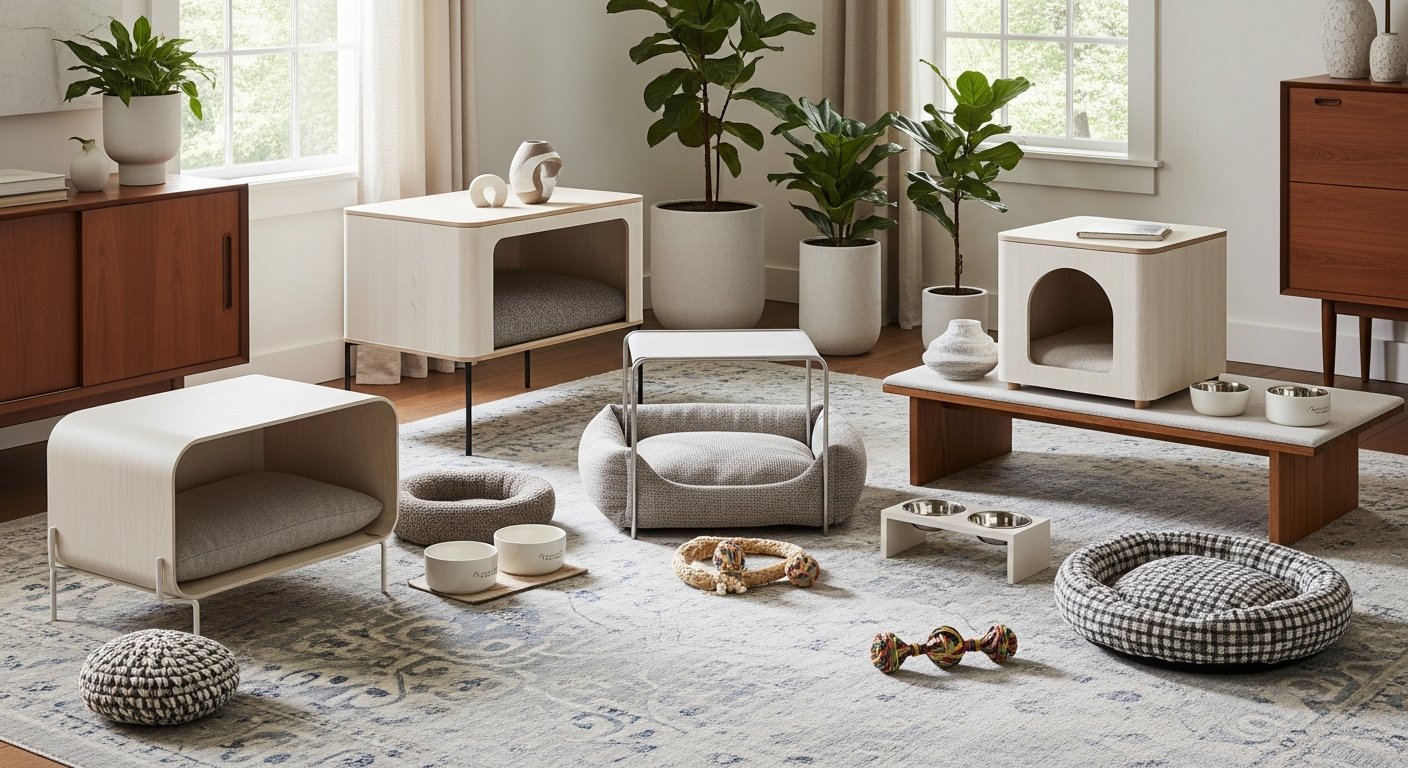 Casinhas para pets com design moderno em ambiente elegante