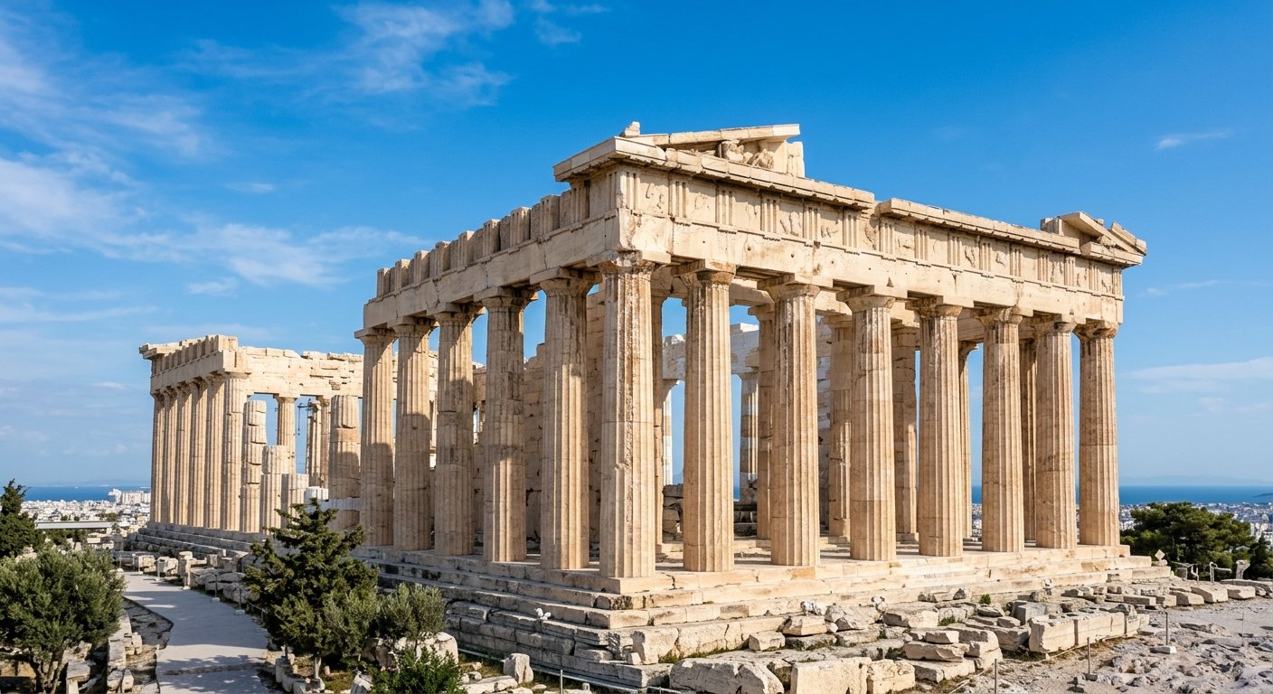 Partenon de Atenas com suas colunas dóricas clássicas